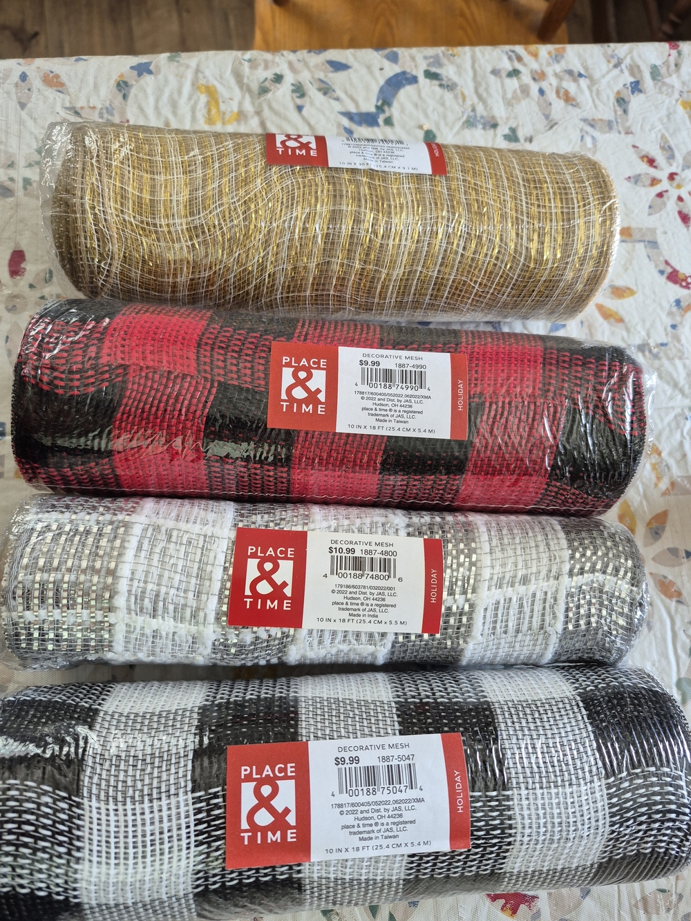 Place & Time Decorative Mesh Roll - Assorted Colors